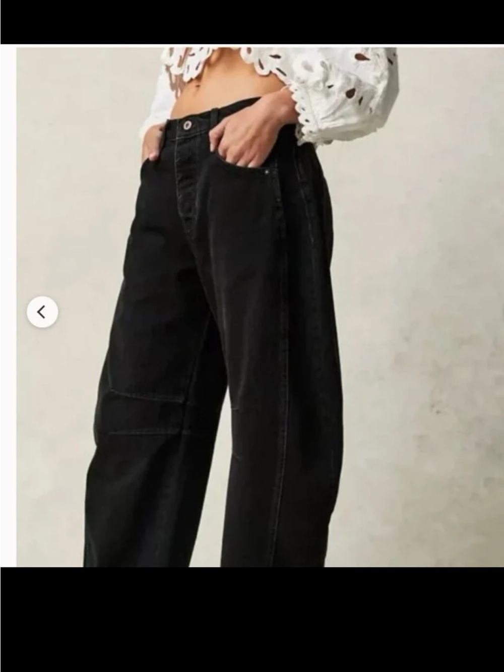 FREE PEOPLE WE THE FREE GOOD LUCK MID RISE BARREL JEAN - SOUNDWAVE 7503 
size 29 - Picture 6 of 12